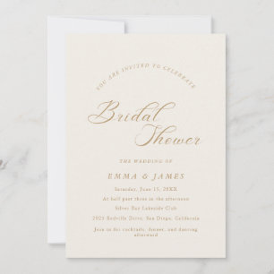 Elegant Charm Ivory & Gold Bridal Shower Invitation