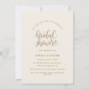 Elegant Charm Ivory & Gold Wildflower Bridal Invitation