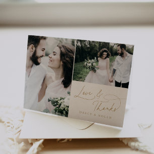 Elegant Charm Ivory Wedding Photo Thank You Cards