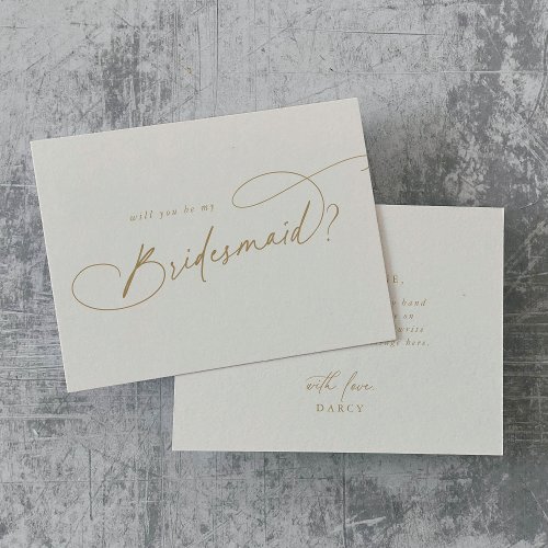 Elegant Charm Ivory Will You Be My Bridesmaid Card