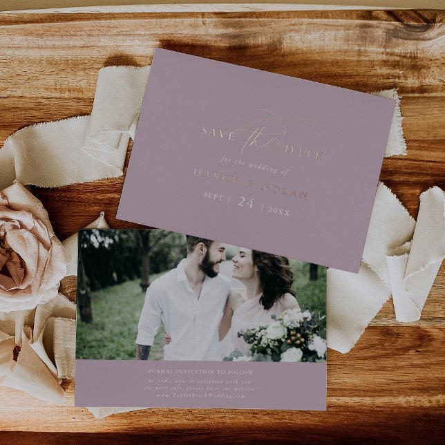 Elegant Charm Pink Rose Gold Foil Save the Date Foil Invitation (Elegant Charm Pink Rose Gold Foil Save the Date Foil Invitation)