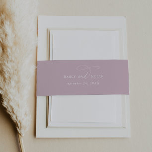 Elegant Charm Pink Wedding Invitation Belly Band