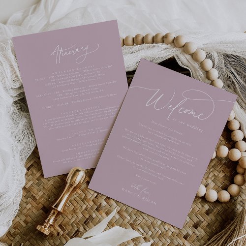 Elegant Charm Pink Wedding Itinerary Template