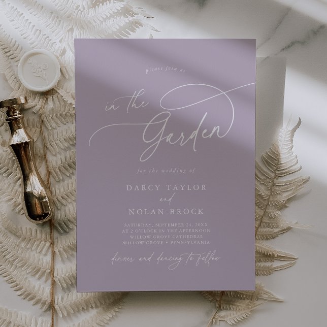 Elegant Charm Purple Garden Wedding Invitations (Elegant Charm Purple Garden Wedding Invitations)