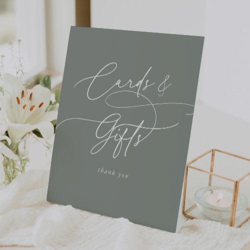 Elegant Charm Sage Wedding Cards and Gifts Sign