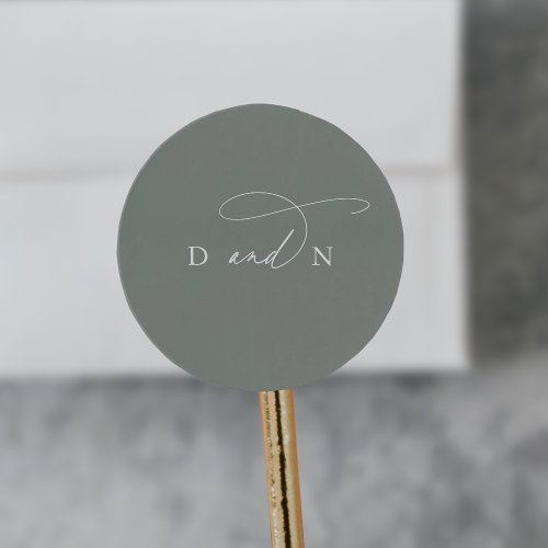 Elegant Charm Sage Wedding Envelope Seal Stickers