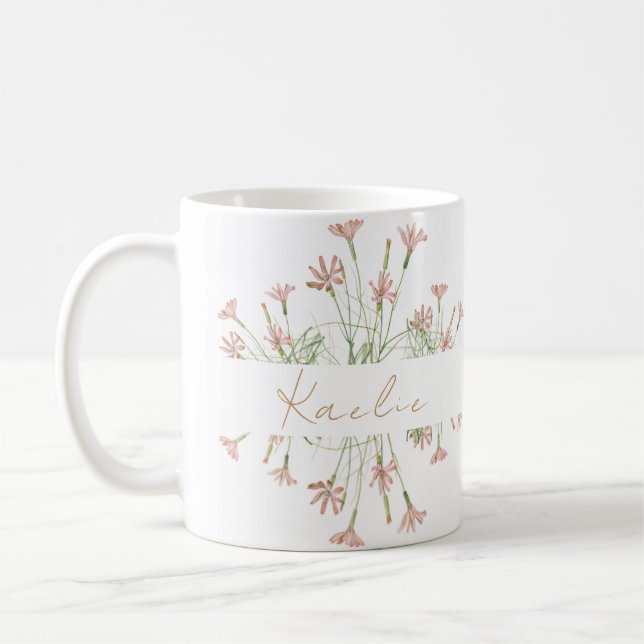 Elegant Charm Wild Flower Wedding  Coffee Mug (Left)