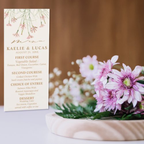 Elegant Charm Wild Flower Wedding  Menu