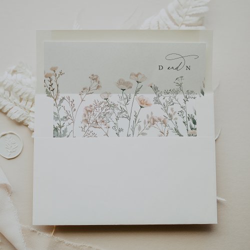 Elegant Charm Wildflower Wedding Envelope Liner