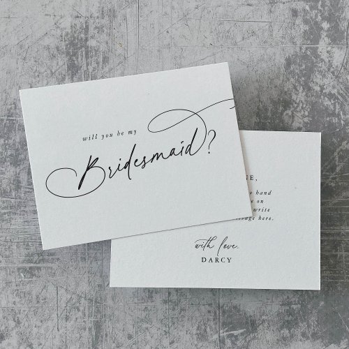Elegant Charm Will You Be My Bridesmaid Card