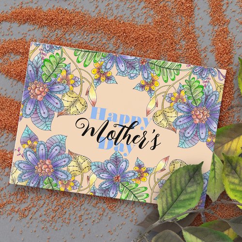 Elegant Charming Colorful Floral Mothers Day  Postcard