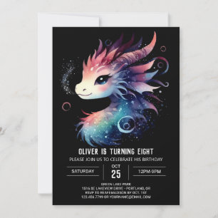Elegant Charming Dragon Birthday Invitation
