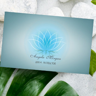 Elegant Charming Professional Blue Lotus Flower Business Card