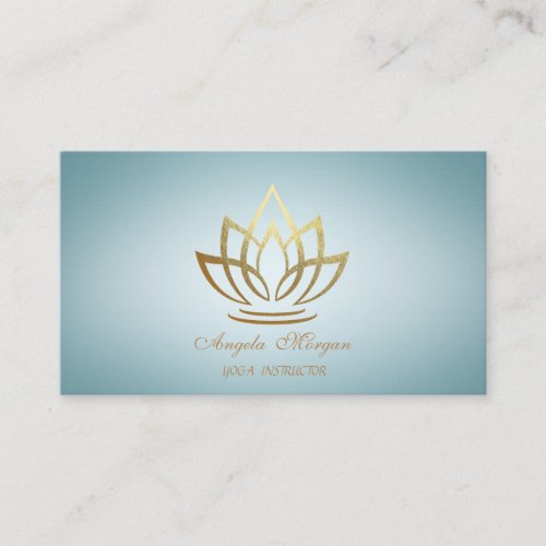 Elegant Charming Professional Gold Lotus Flower Business Card