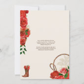 Elegant Charro Red Roses Mariachi Quinceanera Invitation (Back)