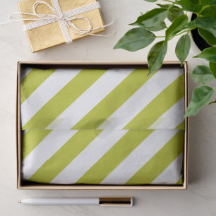 Elegant Chartreuse and White Striped Pattern Tissue Paper
