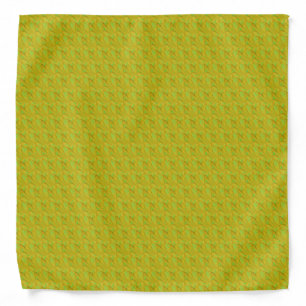 Elegant Chartreuse Green Floral Pattern Bandana
