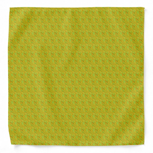Elegant Chartreuse Green Floral Pattern Bandana (Front)