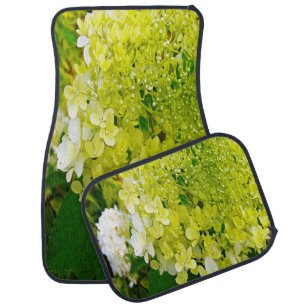 Elegant Chartreuse Green Limelight Hydrangea Car Floor Mat