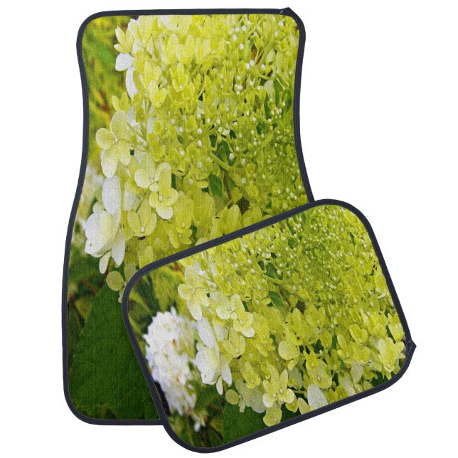 Elegant Chartreuse Green Limelight Hydrangea Car Floor Mat (Set)