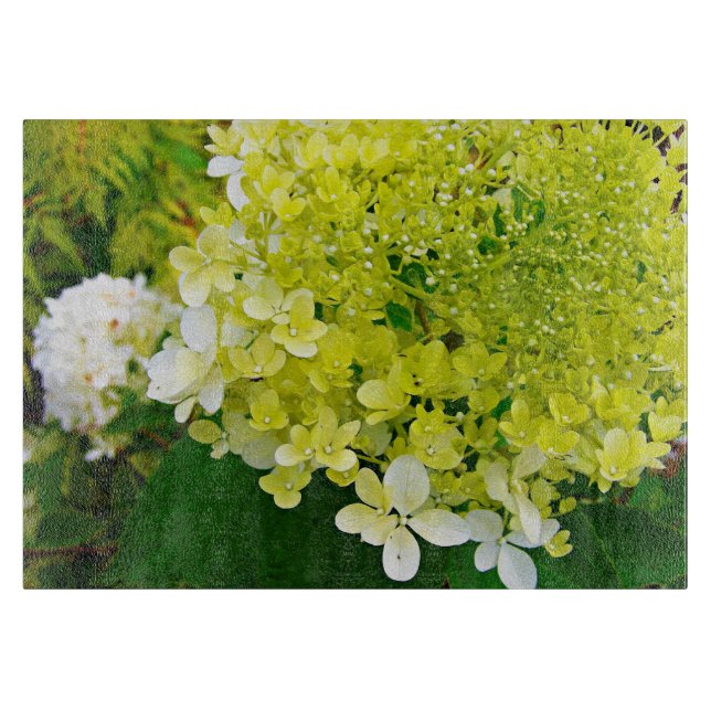 Elegant Chartreuse Green Limelight Hydrangea Cutting Board (Front)