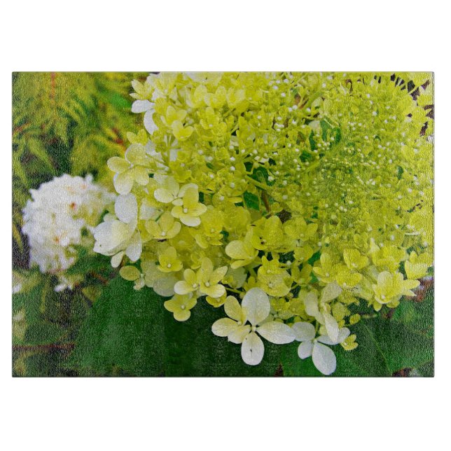 Elegant Chartreuse Green Limelight Hydrangea Cutting Board (Front)