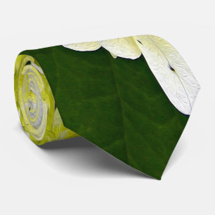 Elegant Chartreuse Green Limelight Hydrangea Neck Tie