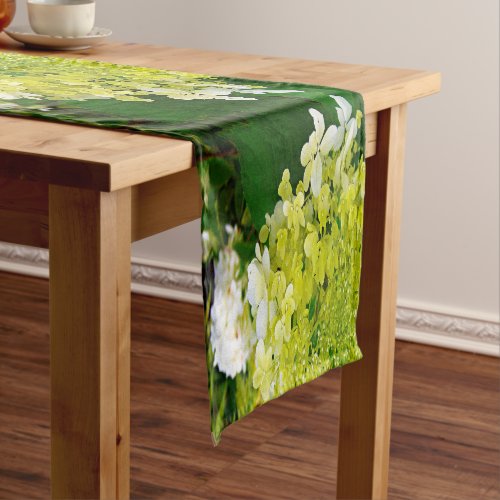 Elegant Chartreuse Green Limelight Hydrangea Short Table Runner