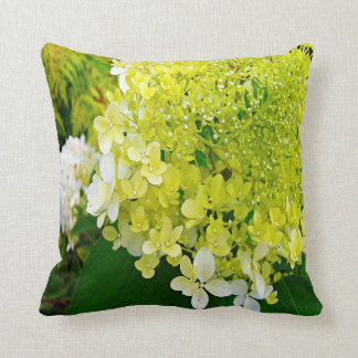 Elegant Chartreuse Green Limelight Hydrangea Throw Pillow