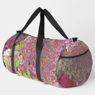 Elegant Chartreuse Green, Pink and Blue Hydrangea Duffle Bag