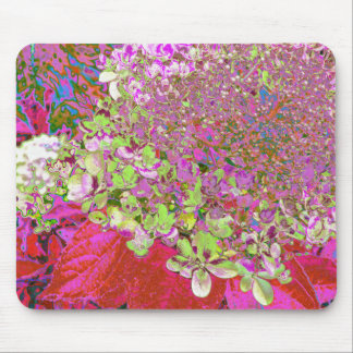 Elegant Chartreuse Green, Pink and Blue Hydrangea Mouse Pad