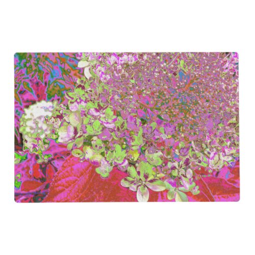 Elegant Chartreuse Green Pink and Blue Hydrangea Placemat