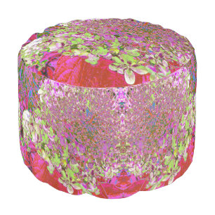 Elegant Chartreuse Green, Pink and Blue Hydrangea Pouf