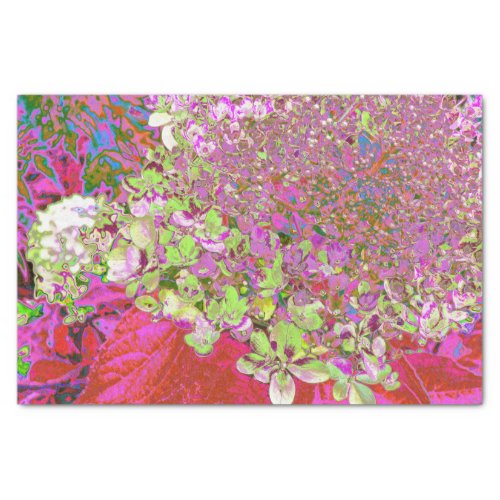 Elegant Chartreuse Green Pink and Blue Hydrangea Tissue Paper