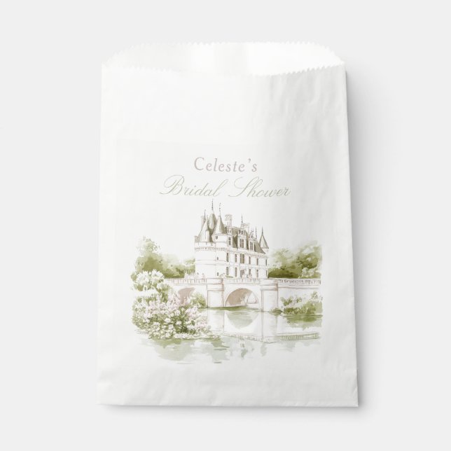 Elegant Chateau French Romance Bridal Shower  Favor Bag (Front)