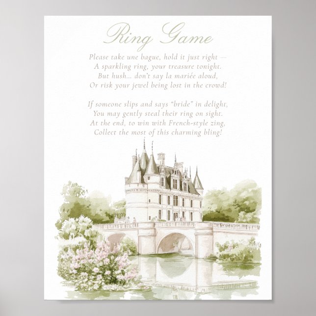 Elegant Chateau French Romance Ring Game Bridal  Poster (Front)