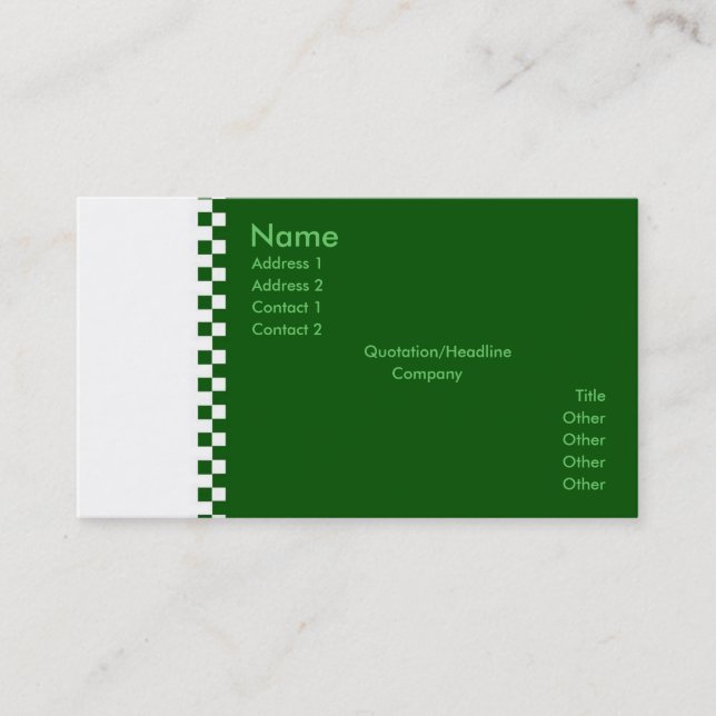Elegant Checker Profile Card (Front)