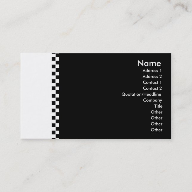 Elegant Checker Profile Card (Front)