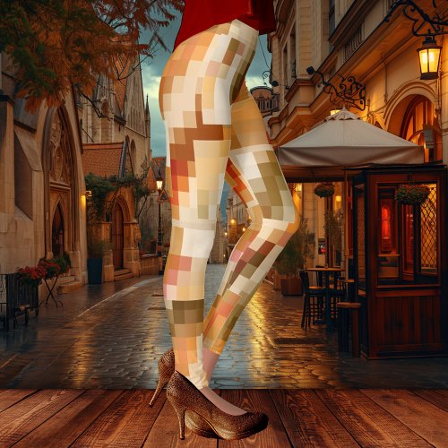 Elegant Checkered Abstract Fantasy Designer Leggings