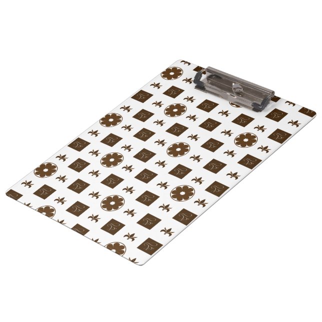 Elegant Checkered Design Clipboard (Angled)