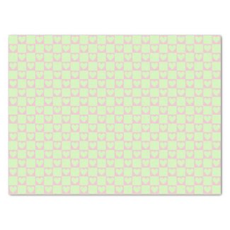 Elegant Checkered Hearts Soft Baby Pink and Green
