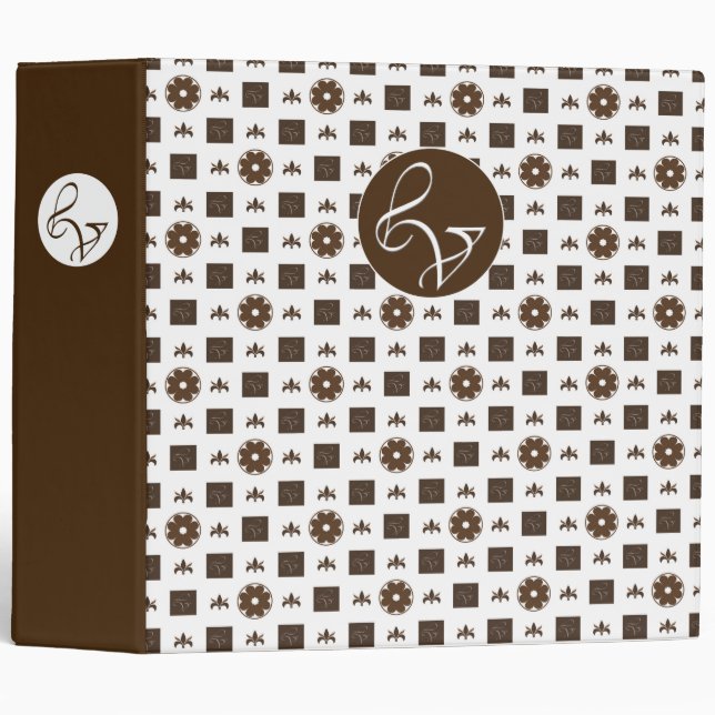 Elegant Checkered Pattern 3 Ring Binder (Front/Spine)