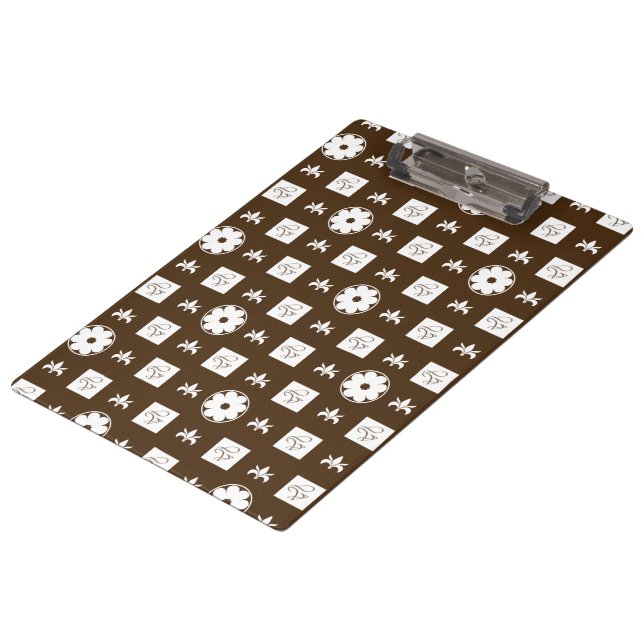 Elegant Checkered Pattern Design Clipboard (Angled)