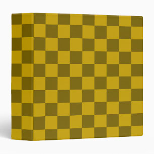 Elegant Checkered Pattern in Dark and Light Brown 3 Ring Binder