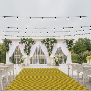 Elegant Checkered Pattern in Dark and Light Brown Outdoor Rug