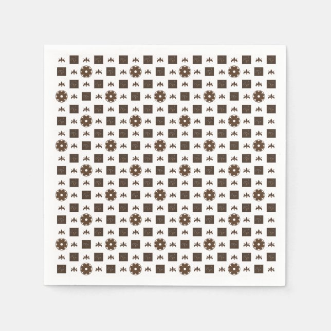 Elegant Checkered Pattern Napkins (Front)