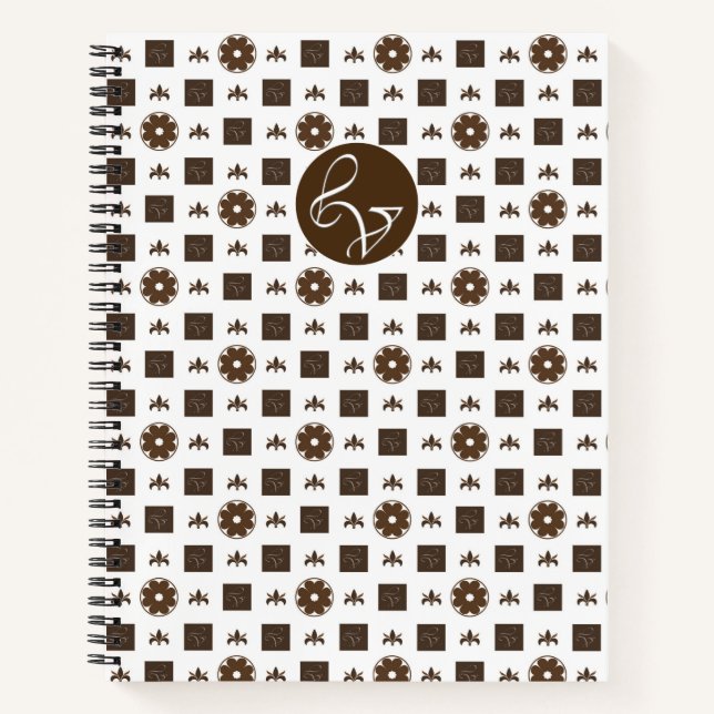 Elegant Checkered Pattern Notebook (Front)