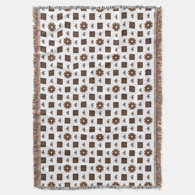 Elegant Checkered Pattern Throw Blanket (Front Vertical)