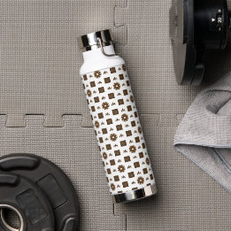 Elegant Checkered Pattern Water Bottle