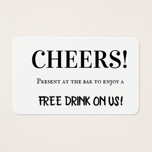 Elegant Cheer Corporate Editable Free Drink Ticket